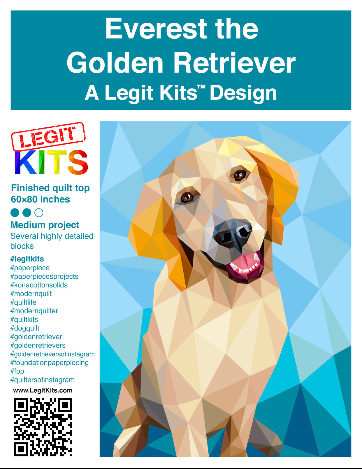 Everest the Golden Retriever Fabric Kit